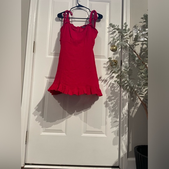 Nasty Gal red midi dress size large 8 dress great condition zipper back - Picture 3 of 9